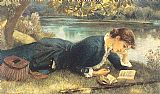 Arthur Paintings - The Compleat Angler by Arthur Hughes